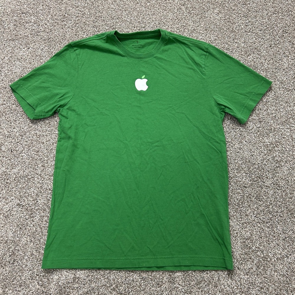 Apple Shirt Mens Small Green Leave The World Better Eco Graphic Tee T-Shirt